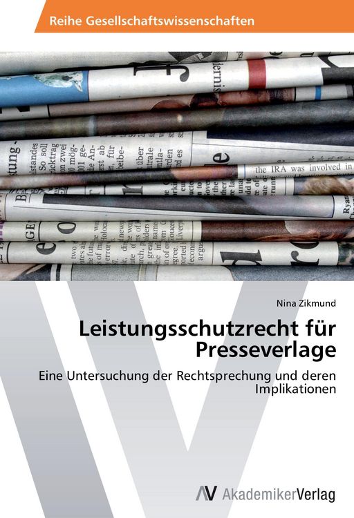 Produktbild: Leistungsschutzrecht f&uuml;r Presseverlage