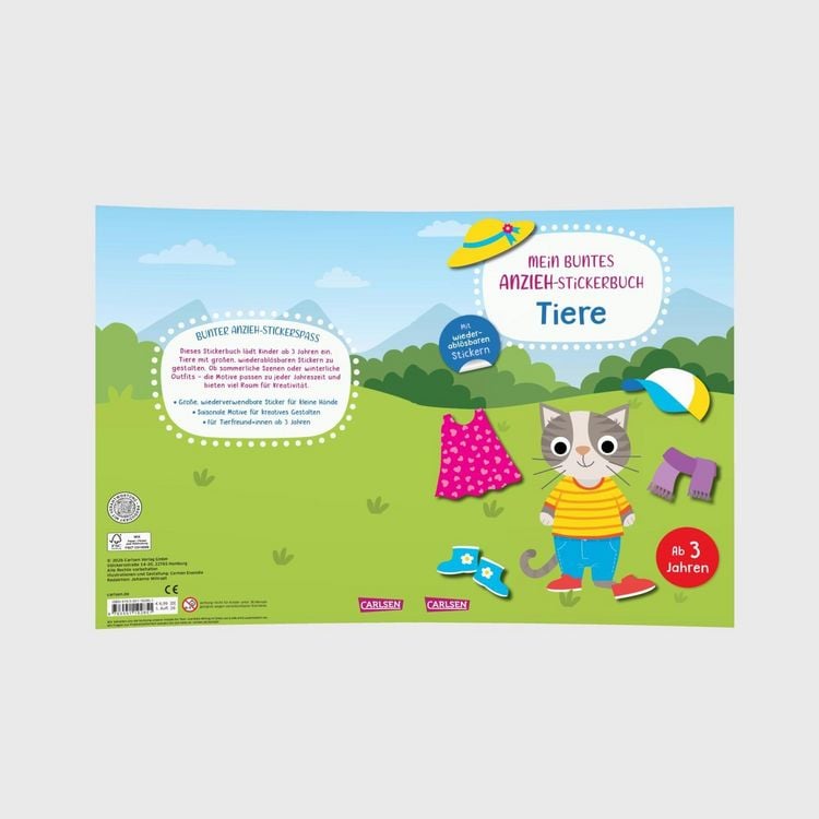 Produktbild: Mein buntes Anzieh-Stickerbuch: Tiere