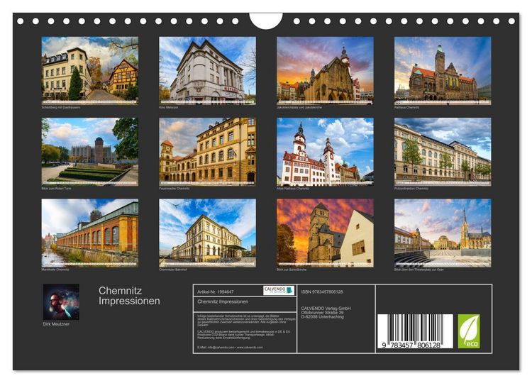 Produktbild: Chemnitz Impressionen (Wandkalender 2026 DIN A4 quer), CALVENDO Monatskalender