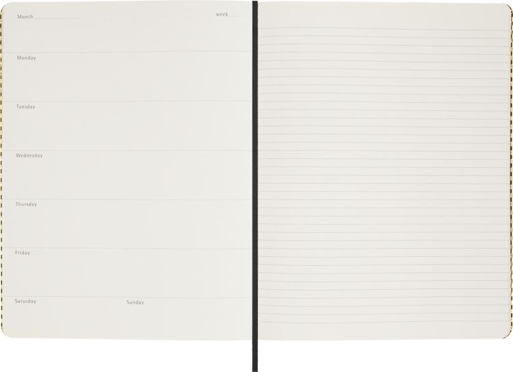 Produktbild: Moleskine Shine Sammlerbox: undatierter Wochenkalender Gold Gold Umschlag Kaweco F&uuml;llfederhalter, schwarz