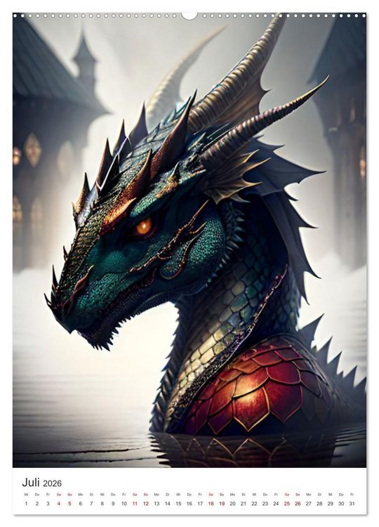 Produktbild: Die Magie der Drachen - Mystisches und Schauriges (hochwertiger Premium Wandkalender 2026 DIN A2 hoch), Kunstdruck in Hochglanz
