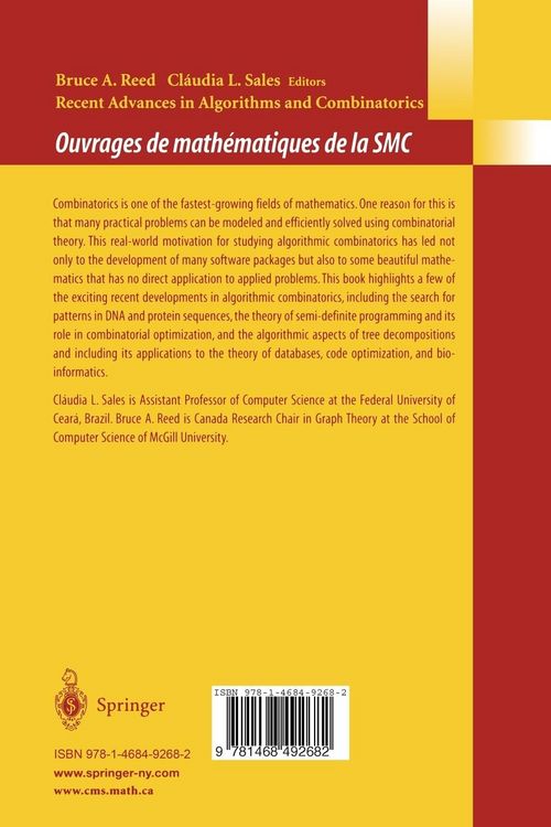 Produktbild: Recent Advances in Algorithms and Combinatorics