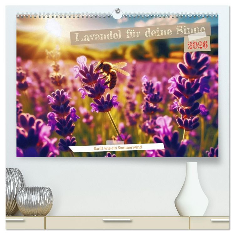 Produktbild: Lavendel f&uuml;r deine Sinne (hochwertiger Premium Wandkalender 2026 DIN A2 quer), Kunstdruck in Hochglanz