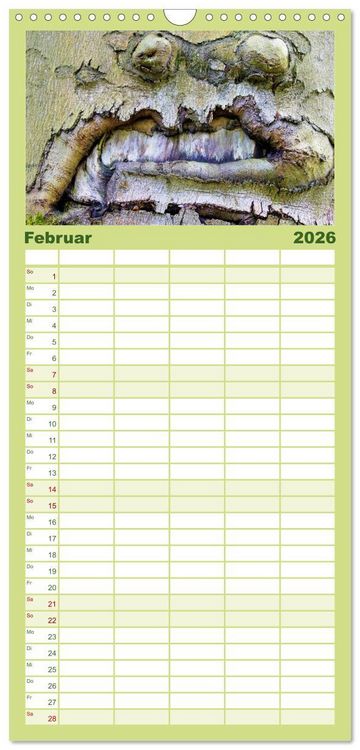 Produktbild: Familienplaner 2026 - Waldd&auml;monen mit 5 Spalten (Wandkalender, 21 x 45 cm) CALVENDO