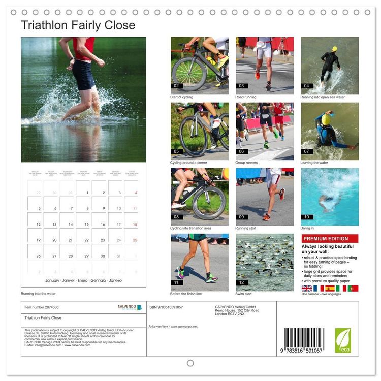 Produktbild: Triathlon Fairly Close (Wall Calendar 2026 12 &times; 12 Inch) CALVENDO 12 Month Wall Calendar
