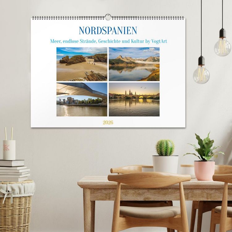 Produktbild: Nordspanien, Meer, endlose Str&auml;nde, Geschichte und Kultur by VogtArt (Wandkalender 2026 DIN A2 quer), CALVENDO Monatskalender