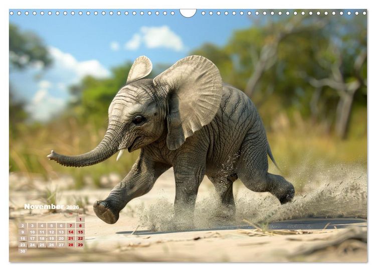 Produktbild: Liebenswerte Elefanten (Wandkalender 2026 DIN A3 quer), CALVENDO Monatskalender