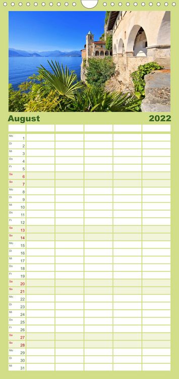 Produktbild: Lago Maggiore - Orte am Ostufer - Familienplaner hoch (Wandkalender 2022 , 21 cm x 45 cm, hoch)