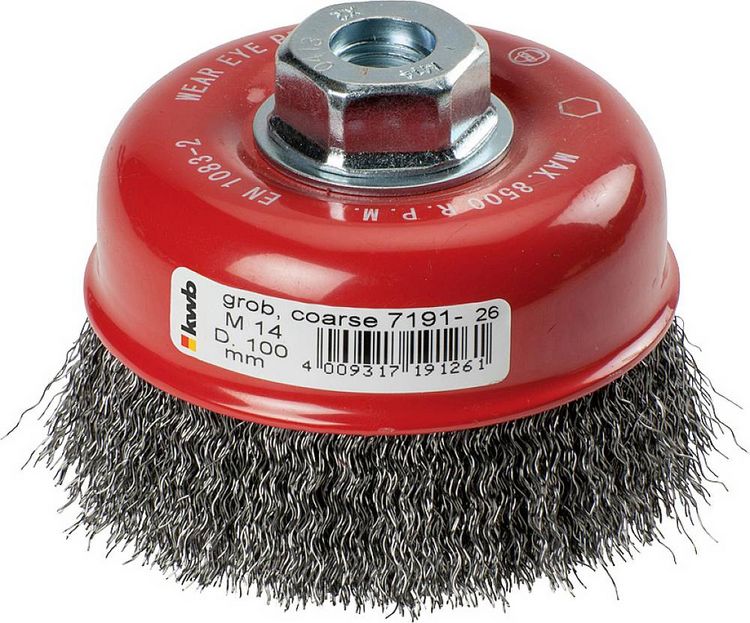 Produktbild: kwb AGGRESSO-FLEX&reg; Topfb&uuml;rsten, gewellter HSS-Stahldraht f&uuml;r Einsatz mit Winkelschleifern 719126 1 St.