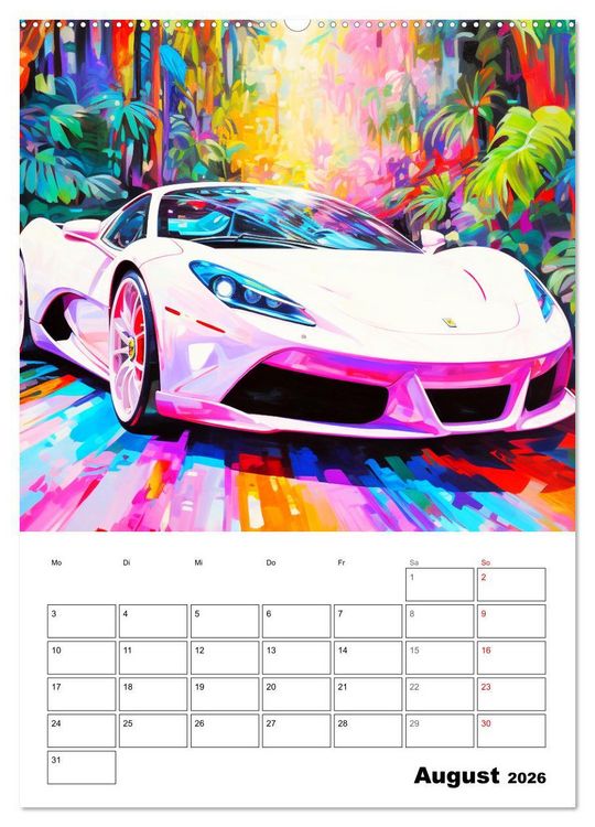 Produktbild: Sportauto Paintings (Wandkalender 2026 DIN A2 hoch), CALVENDO Monatskalender