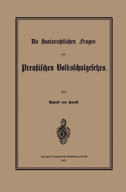Produktbild: Die staatsrechtlichen Fragen des Preu&szlig;ischen Volksschulgesetzes