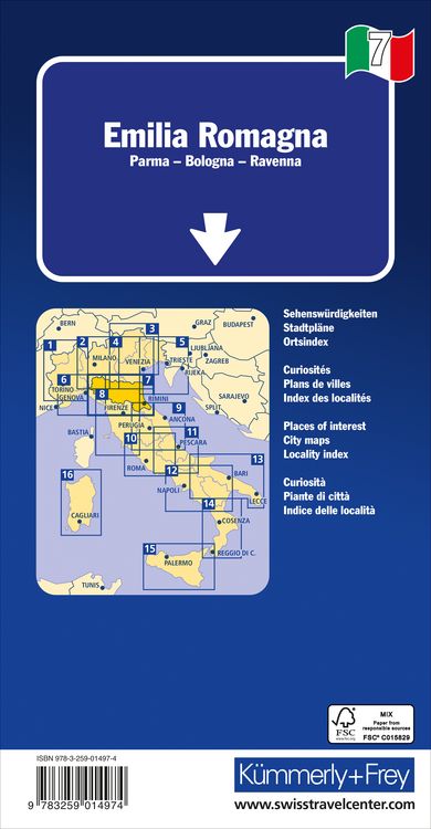 Produktbild: K&uuml;mmerly+Frey Regional-Strassenkarte 7 Emilia Romagna 1:200.000