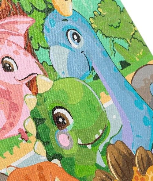 Produktbild: Craft Buddy PBN-3030-019 - Paint by Numbers, Dinosaur Family, 30x30cm, Malen-nach-Zahlen Kids