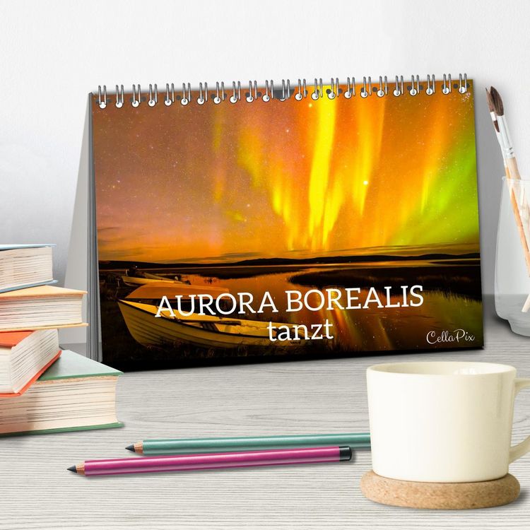 Produktbild: AURORA BOREALIS tanzt (Tischkalender 2026 DIN A5 quer), CALVENDO Monatskalender