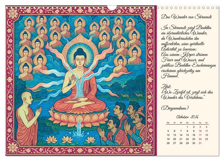 Produktbild: Siddhartas Pfad zum Buddha (Wandkalender 2026 DIN A3 quer), CALVENDO Monatskalender