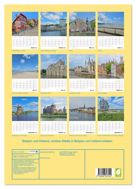 Produktbild: Belgien und Holland, sch&ouml;ne St&auml;dte in Belgien und Holland erleben (Wandkalender 2026 DIN A3 hoch), CALVENDO Monatskalender