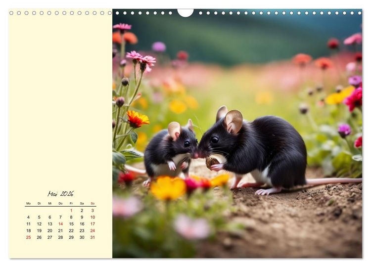 Produktbild: Goldige M&auml;use im Gr&uuml;nen (Wandkalender 2026 DIN A3 quer), CALVENDO Monatskalender