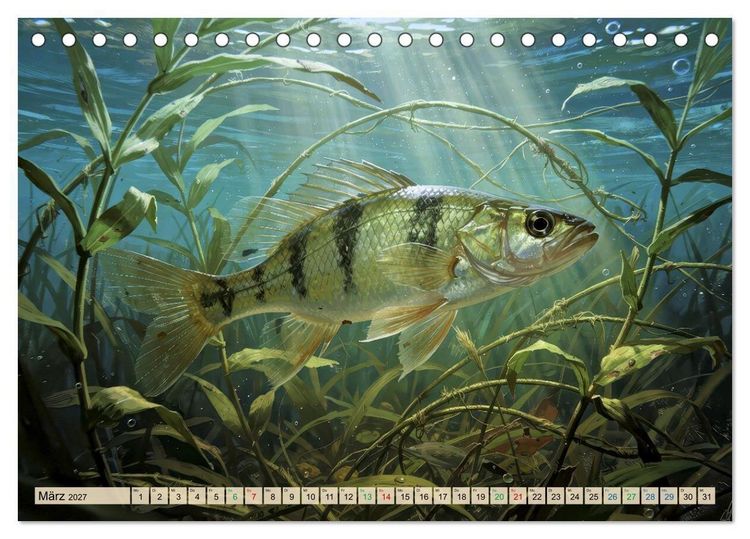 Produktbild: Barsche im See (Tischkalender 2027 DIN A5 quer), CALVENDO Monatskalender