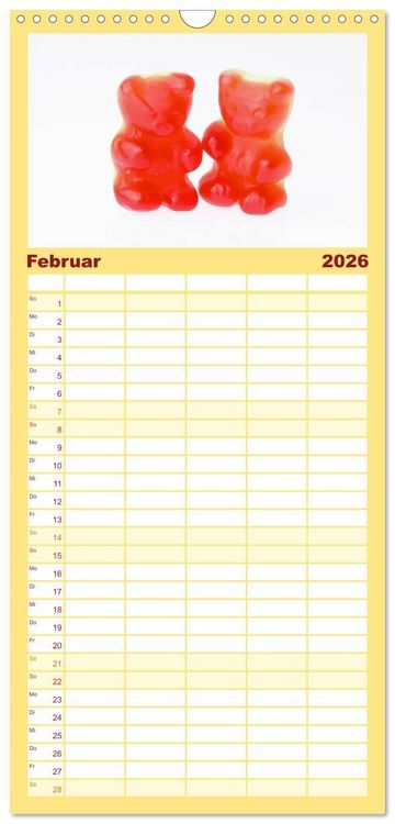 Produktbild: Familienplaner 2026 - Alles in Rot mit 5 Spalten (Wandkalender, 21 x 45 cm) CALVENDO