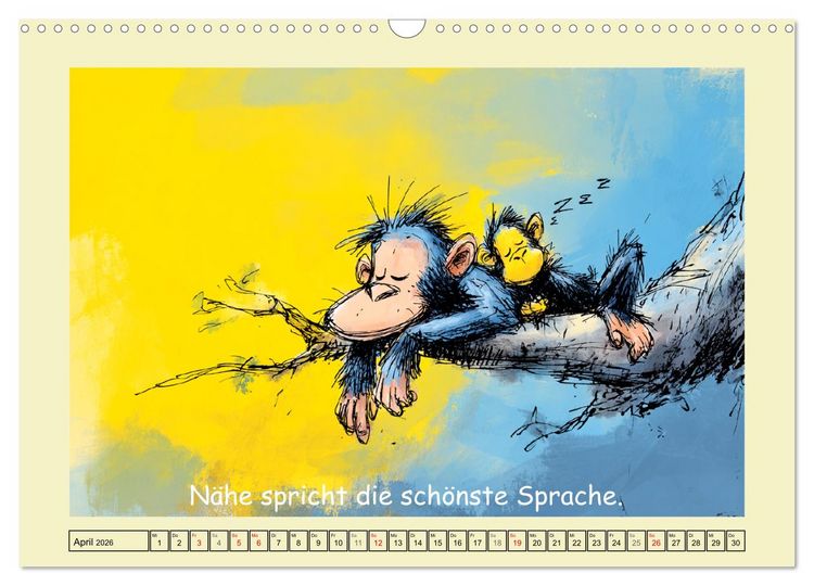Produktbild: Entz&uuml;ckende Baumkinder. Schimpansen und Weisheiten (Wandkalender 2026 DIN A3 quer), CALVENDO Monatskalender