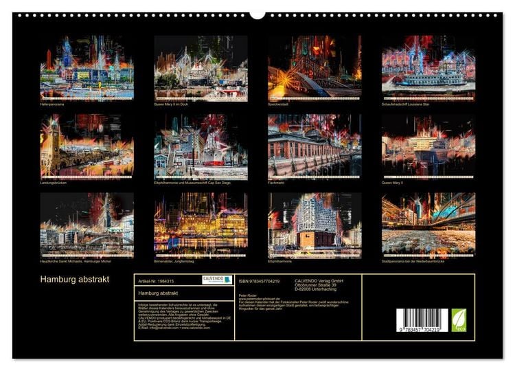 Produktbild: Hamburg abstrakt (hochwertiger Premium Wandkalender 2026 DIN A2 quer), Kunstdruck in Hochglanz