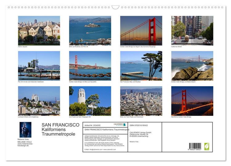 Produktbild: SAN FRANCISCO Kaliforniens Traummetropole (Wandkalender 2026 DIN A2 quer), CALVENDO Monatskalender