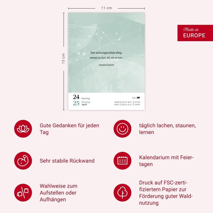 Produktbild: Gute Gedanken tanken Tagesabrei&szlig;kalender 2027 - Denkanst&ouml;&szlig;e f&uuml;r das ganze Jahr