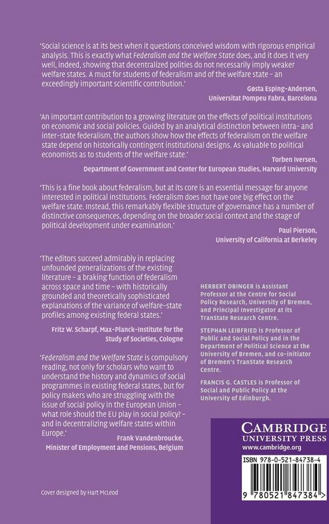 Produktbild: Federalism and the Welfare State