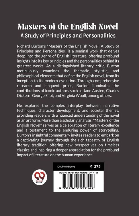 Produktbild: Masters of the English Novel A Study of Principles and Personalities