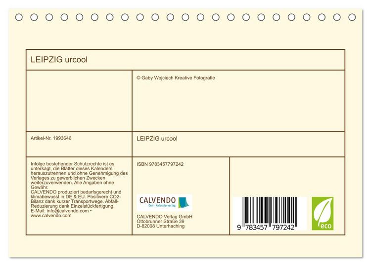 Produktbild: LEIPZIG urcool (Tischkalender 2026 DIN A5 quer), CALVENDO Monatskalender
