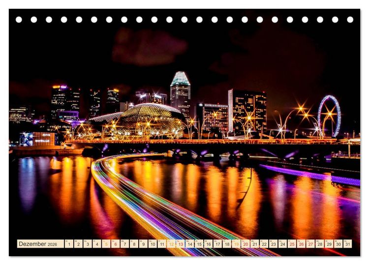 Produktbild: Metropolen der Welt - Skylines in der Nacht (Tischkalender 2026 DIN A5 quer), CALVENDO Monatskalender
