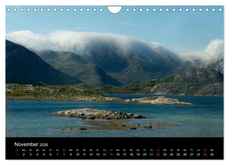 Produktbild: Landschaften Norwegens zwischen Polarkreis und Nordkap (Wandkalender 2026 DIN A4 quer), CALVENDO Monatskalender
