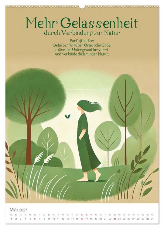 Produktbild: Dein Anti-Stress Kalender - Monatliche Inspirationen f&uuml;r mehr Entspannung (hochwertiger Premium Wandkalender 2027 DIN A2 hoch), Kunstdruck in Hochglanz