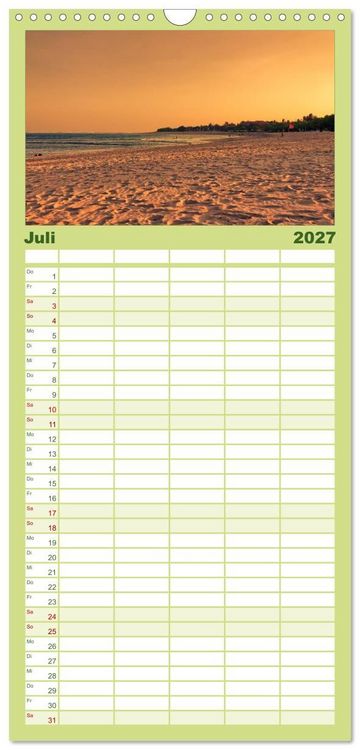 Produktbild: Familienplaner 2027 - Bali - Insel der G&ouml;tter mit 5 Spalten (Wandkalender, 21 x 45 cm) CALVENDO