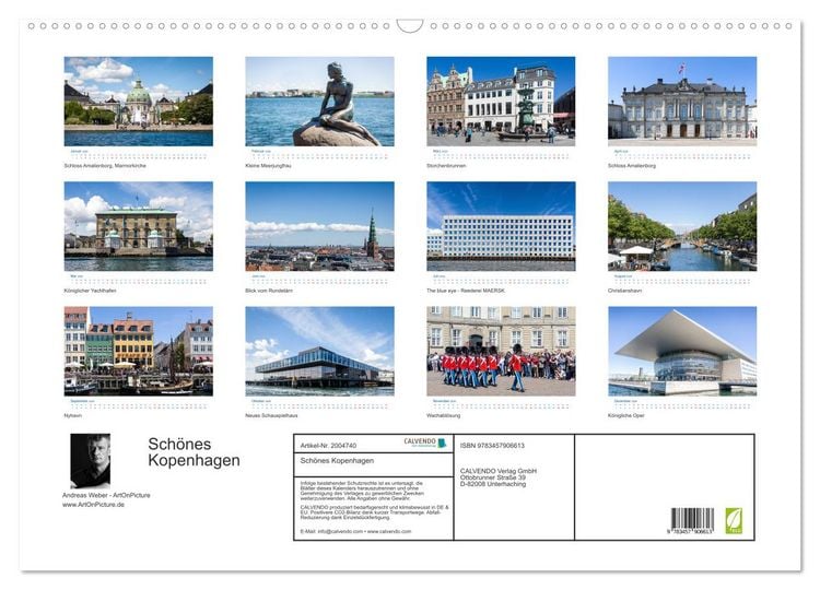 Produktbild: Sch&ouml;nes Kopenhagen (Wandkalender 2026 DIN A2 quer), CALVENDO Monatskalender