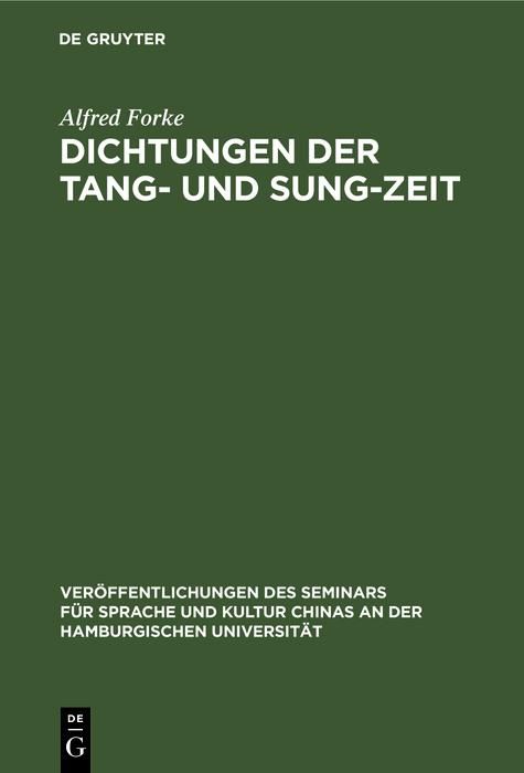 Produktbild: Dichtungen der Tang- und Sung-Zeit