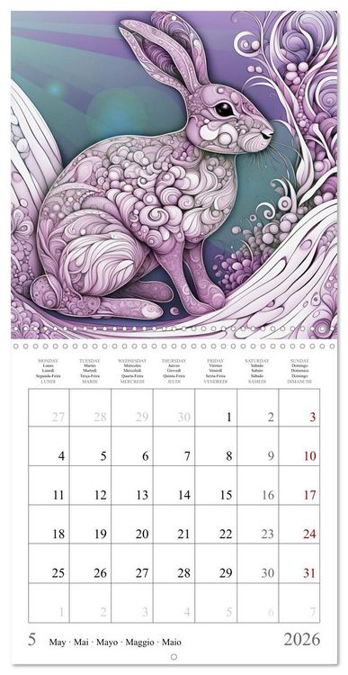 Produktbild: Animal fractals (Wall Calendar 2026 12 &times; 12 Inch) CALVENDO 12 Month Wall Calendar