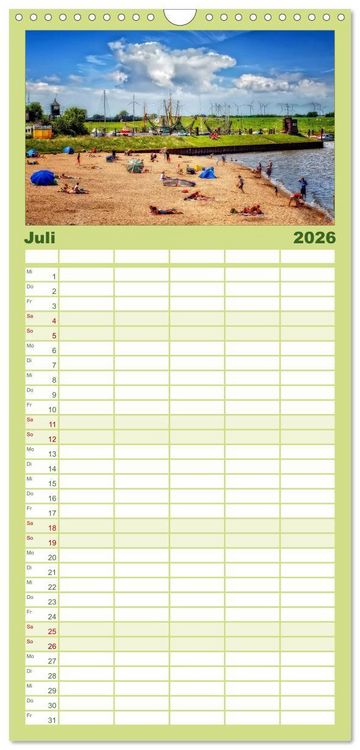 Produktbild: Familienplaner 2026 - Friesland - Nordseebad Dangast mit 5 Spalten (Wandkalender, 21 x 45 cm) CALVENDO