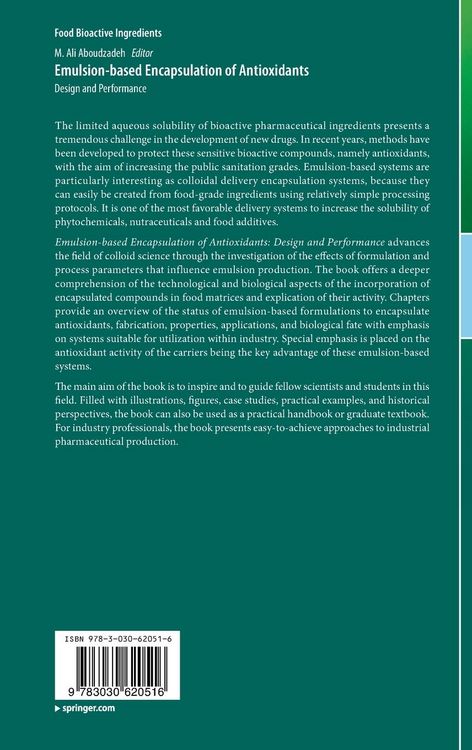 Produktbild: Emulsion‐based Encapsulation of Antioxidants