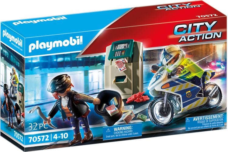 Bild vom Artikel PLAYMOBIL® 70572 Polizei-Motorrad: Verfolgung des Geldräubers vom Autor 
