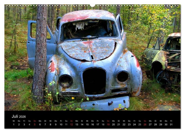 Produktbild: Schrottautos im Kyrk&ouml; Mosse (Wandkalender 2026 DIN A2 quer), CALVENDO Monatskalender