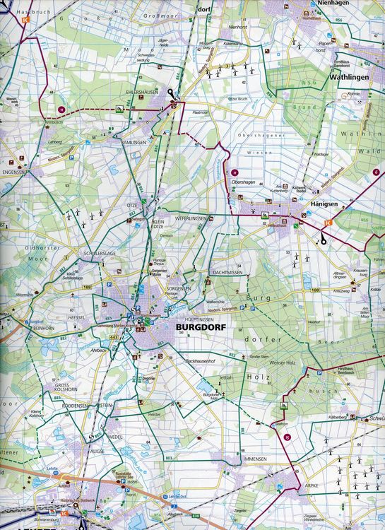 Produktbild: KOMPASS Fahrradkarte 3365 Region Hannover Ost, Hildesheim, Braunschweig, Wolfsburg, Celle 1:70.000