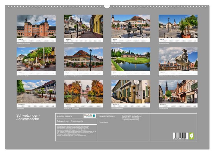 Produktbild: Schwetzingen - Ansichtssache (Wandkalender 2026 DIN A2 quer), CALVENDO Monatskalender
