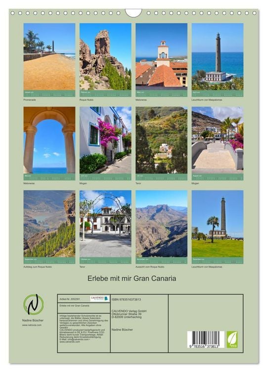 Produktbild: Erlebe mit mir Gran Canaria (Wandkalender 2026 DIN A3 hoch), CALVENDO Monatskalender