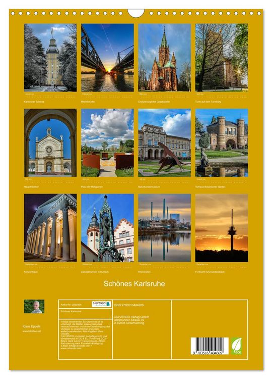 Produktbild: Sch&ouml;nes Karlsruhe (Wandkalender 2026 DIN A3 hoch), CALVENDO Monatskalender