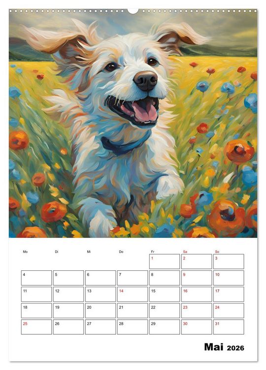 Produktbild: Hundezauber (Wandkalender 2026 DIN A2 hoch), CALVENDO Monatskalender