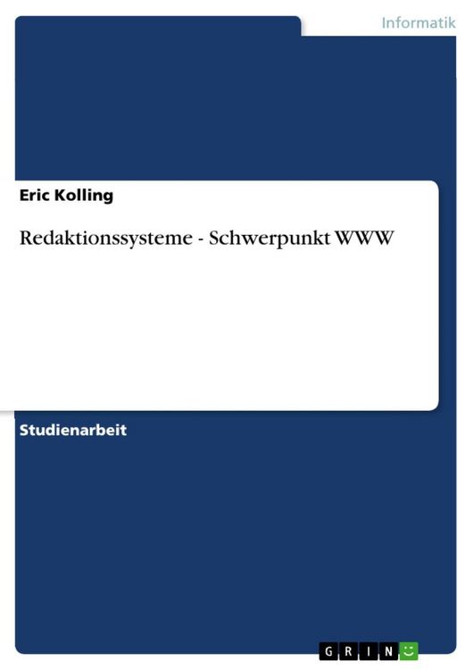Produktbild: Redaktionssysteme - Schwerpunkt WWW