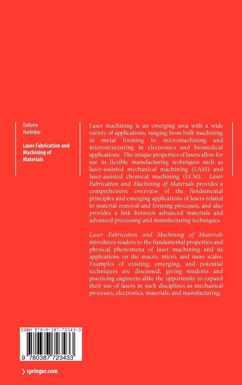Produktbild: Laser Fabrication and Machining of Materials