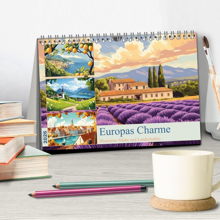 Produktbild: Europas Charme (Tischkalender 2026 DIN A5 quer), CALVENDO Monatskalender