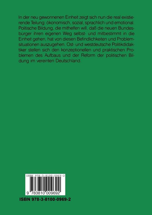 Produktbild: Politische Bildung im vereinten Deutschland